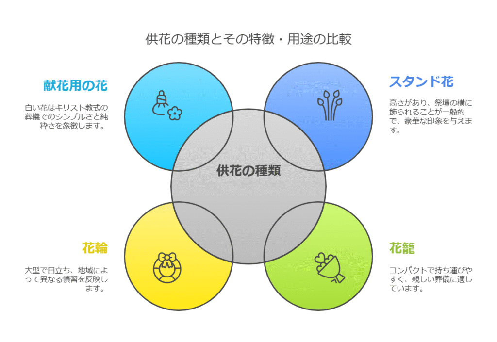 供花の種類や費用感を比較して選ぶ方法